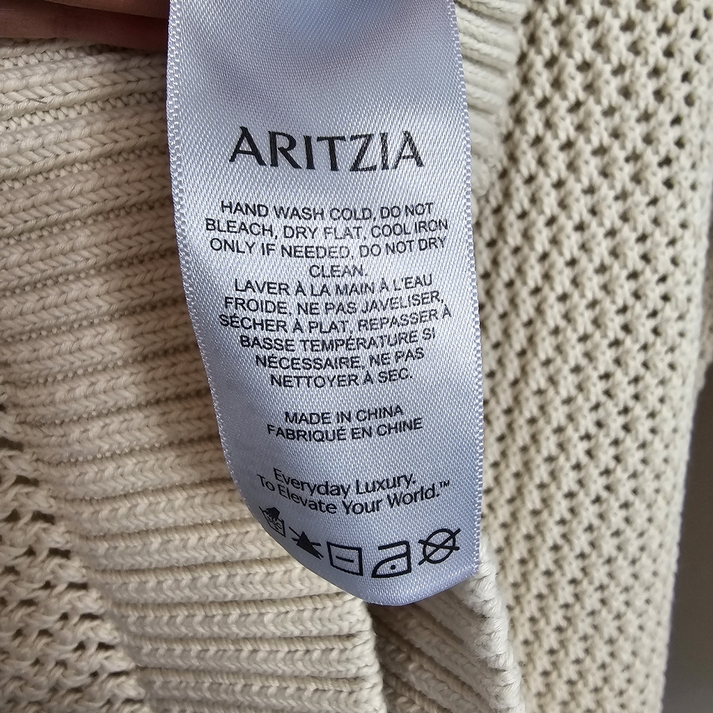 Aritzia Open-Weave Crewneck Sweater in Cream - Picture 9 of 10